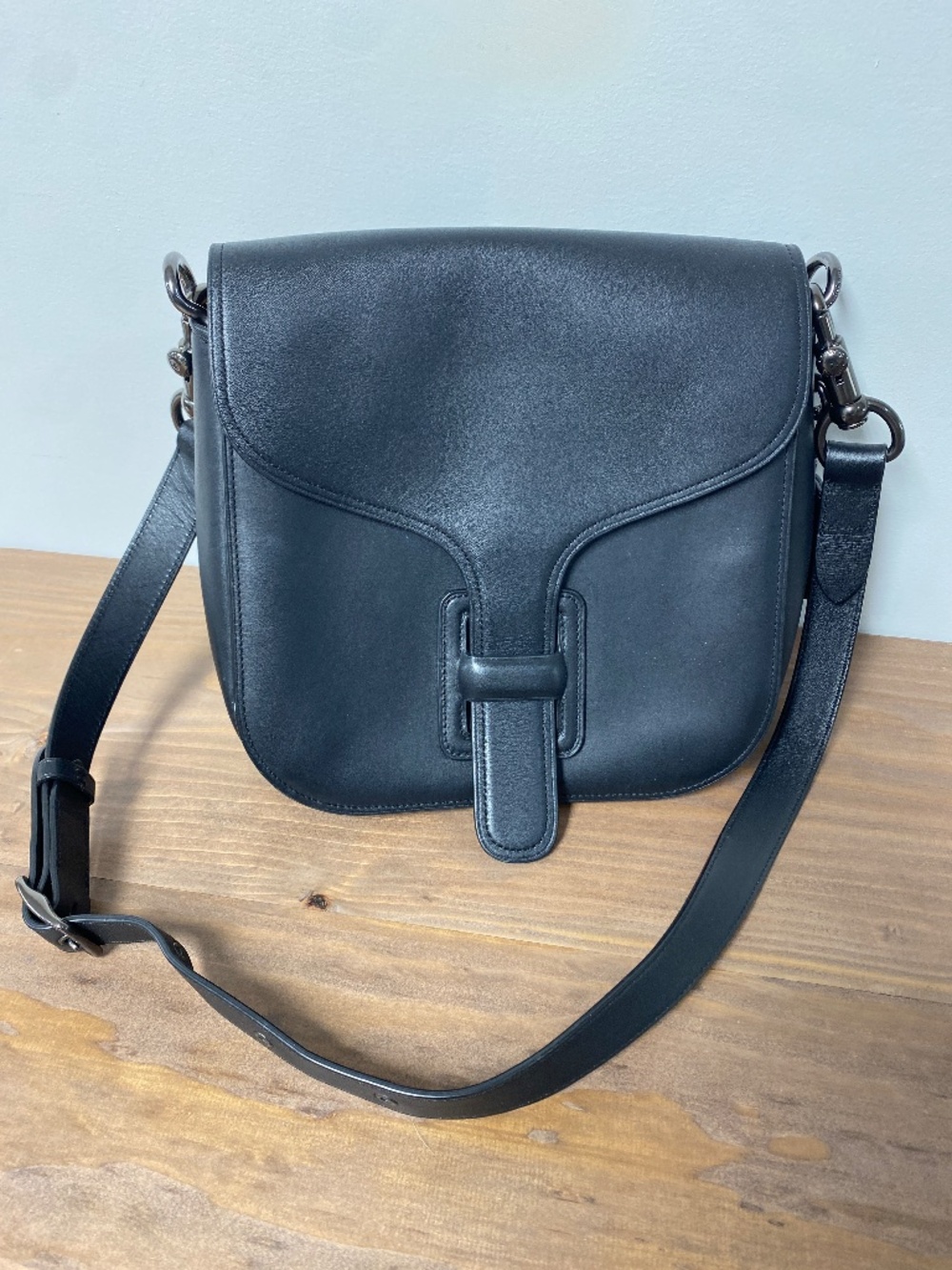 Coach for Rodarte Courier Bag, Black Leather